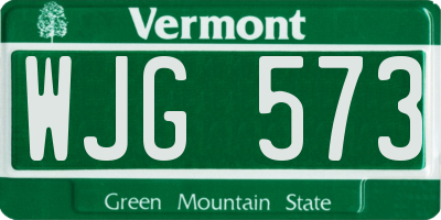 VT license plate WJG573