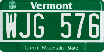 VT license plate WJG576