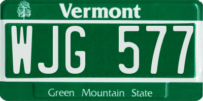 VT license plate WJG577
