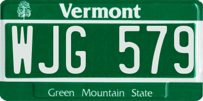 VT license plate WJG579