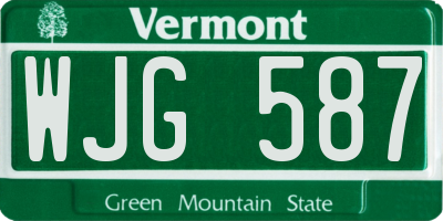 VT license plate WJG587