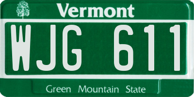 VT license plate WJG611