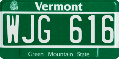 VT license plate WJG616