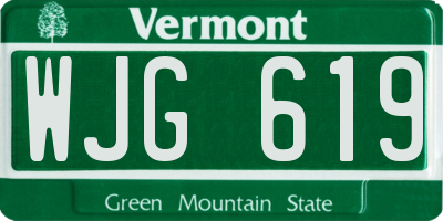 VT license plate WJG619