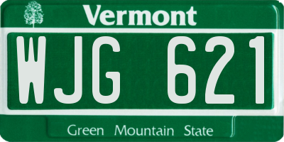 VT license plate WJG621