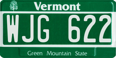 VT license plate WJG622