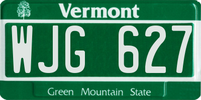 VT license plate WJG627