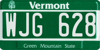 VT license plate WJG628