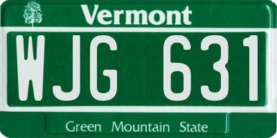 VT license plate WJG631