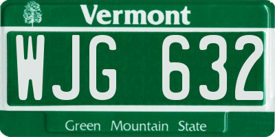 VT license plate WJG632