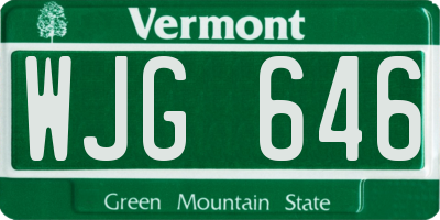VT license plate WJG646