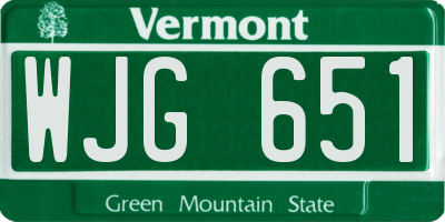 VT license plate WJG651