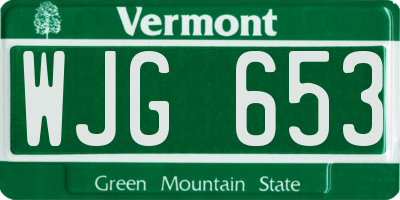 VT license plate WJG653