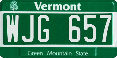 VT license plate WJG657
