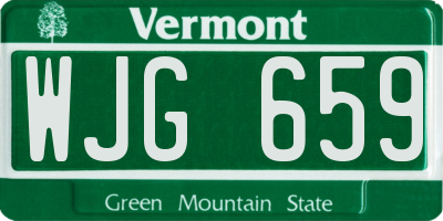 VT license plate WJG659