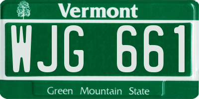 VT license plate WJG661