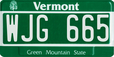 VT license plate WJG665