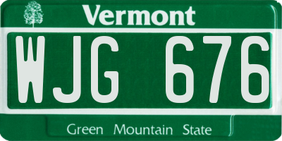 VT license plate WJG676