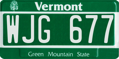 VT license plate WJG677