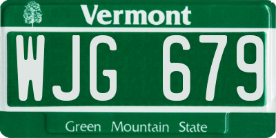 VT license plate WJG679