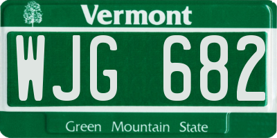 VT license plate WJG682