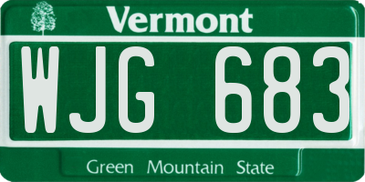 VT license plate WJG683