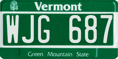 VT license plate WJG687