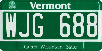 VT license plate WJG688