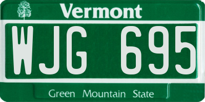 VT license plate WJG695