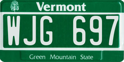 VT license plate WJG697