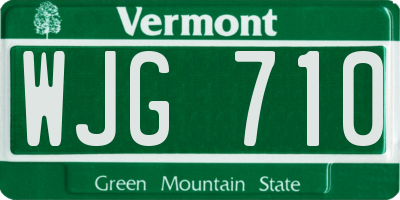 VT license plate WJG710