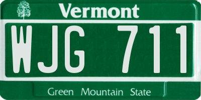 VT license plate WJG711