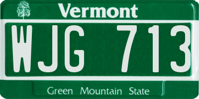 VT license plate WJG713