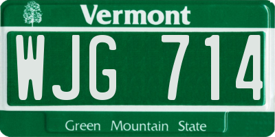 VT license plate WJG714