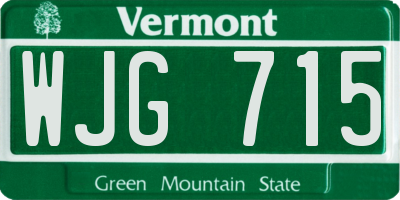 VT license plate WJG715