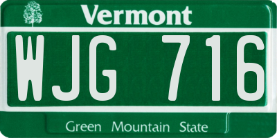 VT license plate WJG716