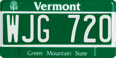 VT license plate WJG720