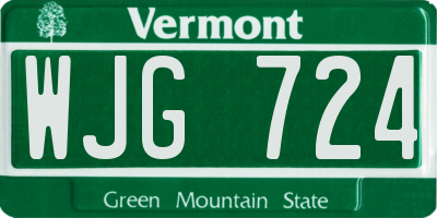 VT license plate WJG724