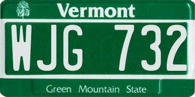 VT license plate WJG732