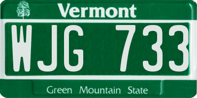 VT license plate WJG733