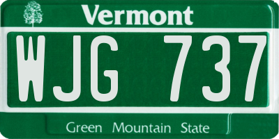 VT license plate WJG737