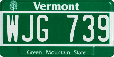 VT license plate WJG739