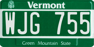 VT license plate WJG755