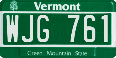 VT license plate WJG761
