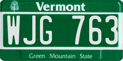 VT license plate WJG763