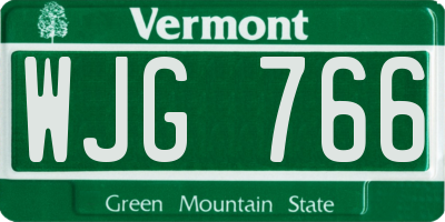 VT license plate WJG766