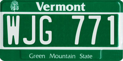 VT license plate WJG771