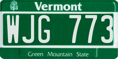 VT license plate WJG773