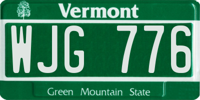 VT license plate WJG776