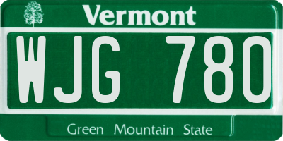 VT license plate WJG780